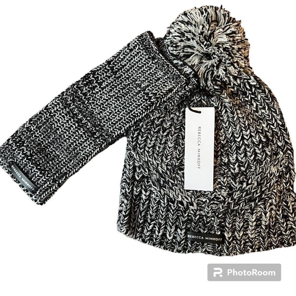 Rebecca Minkoff NWT Winter Beanie Hat and Armwarmer Set